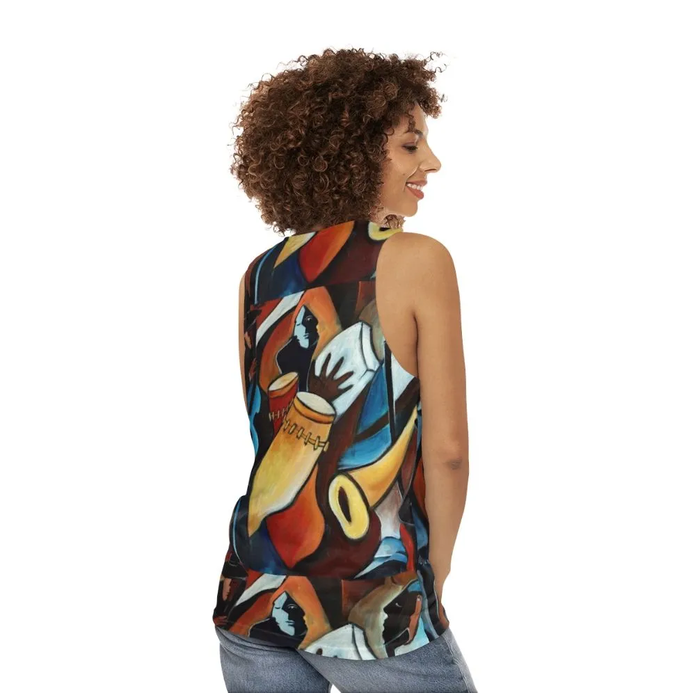 Acrylic Unisex Jazz Tank Top for Dance and Party