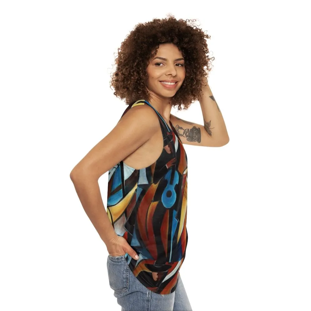 Acrylic Unisex Jazz Tank Top for Dance and Party