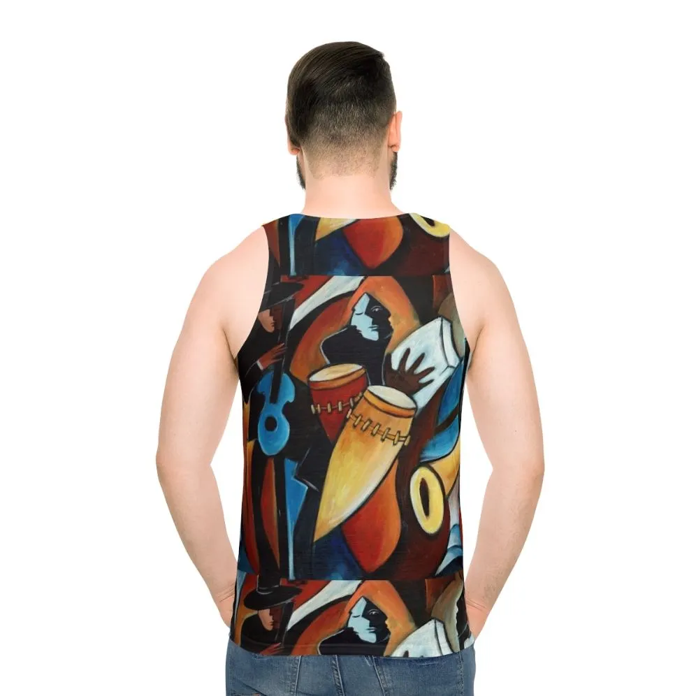 Acrylic Unisex Jazz Tank Top for Dance and Party