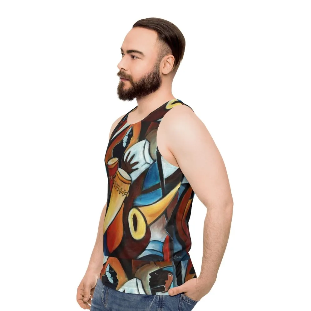 Acrylic Unisex Jazz Tank Top for Dance and Party