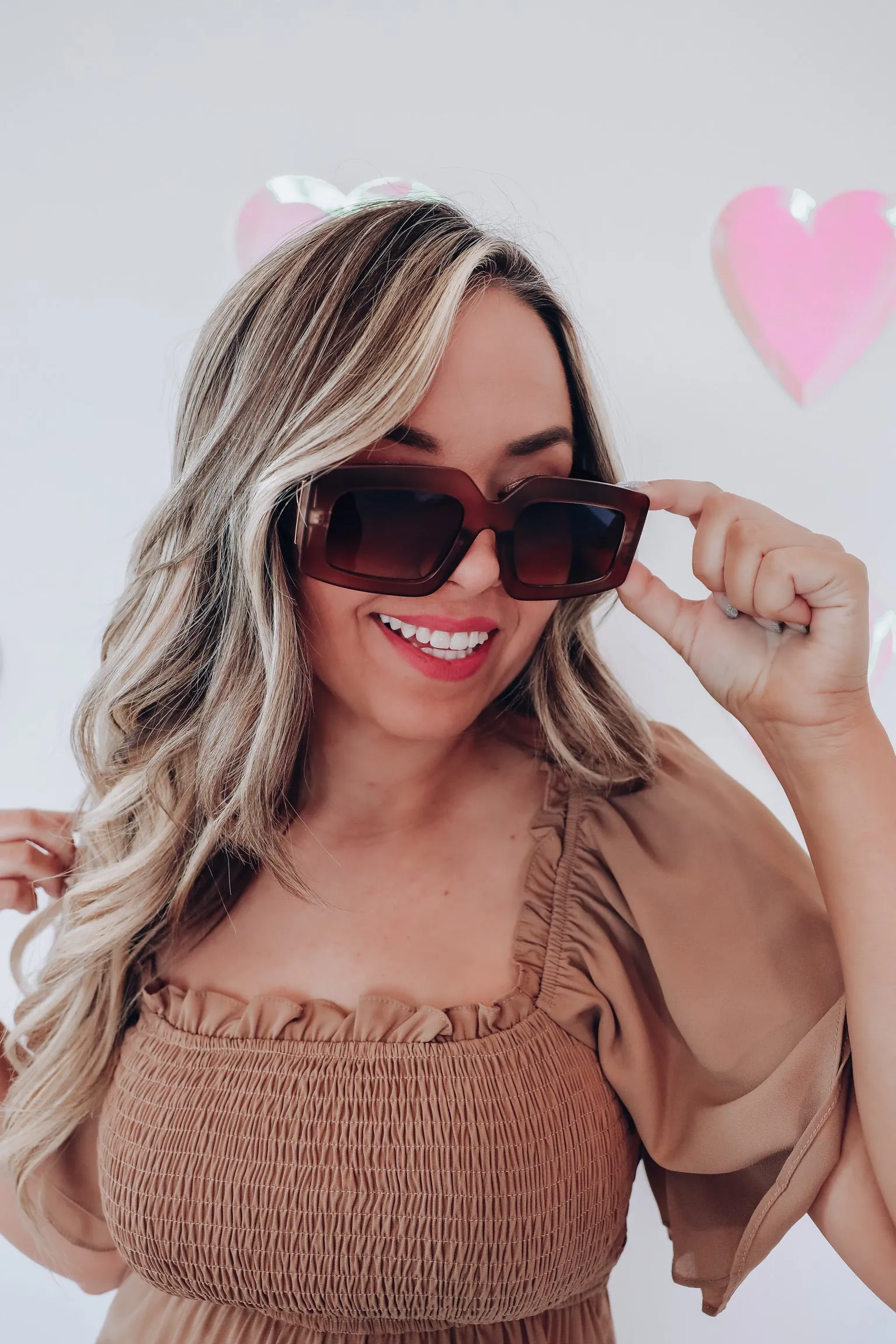 Ani Acetate Fashion Sunglasses - Light Brown