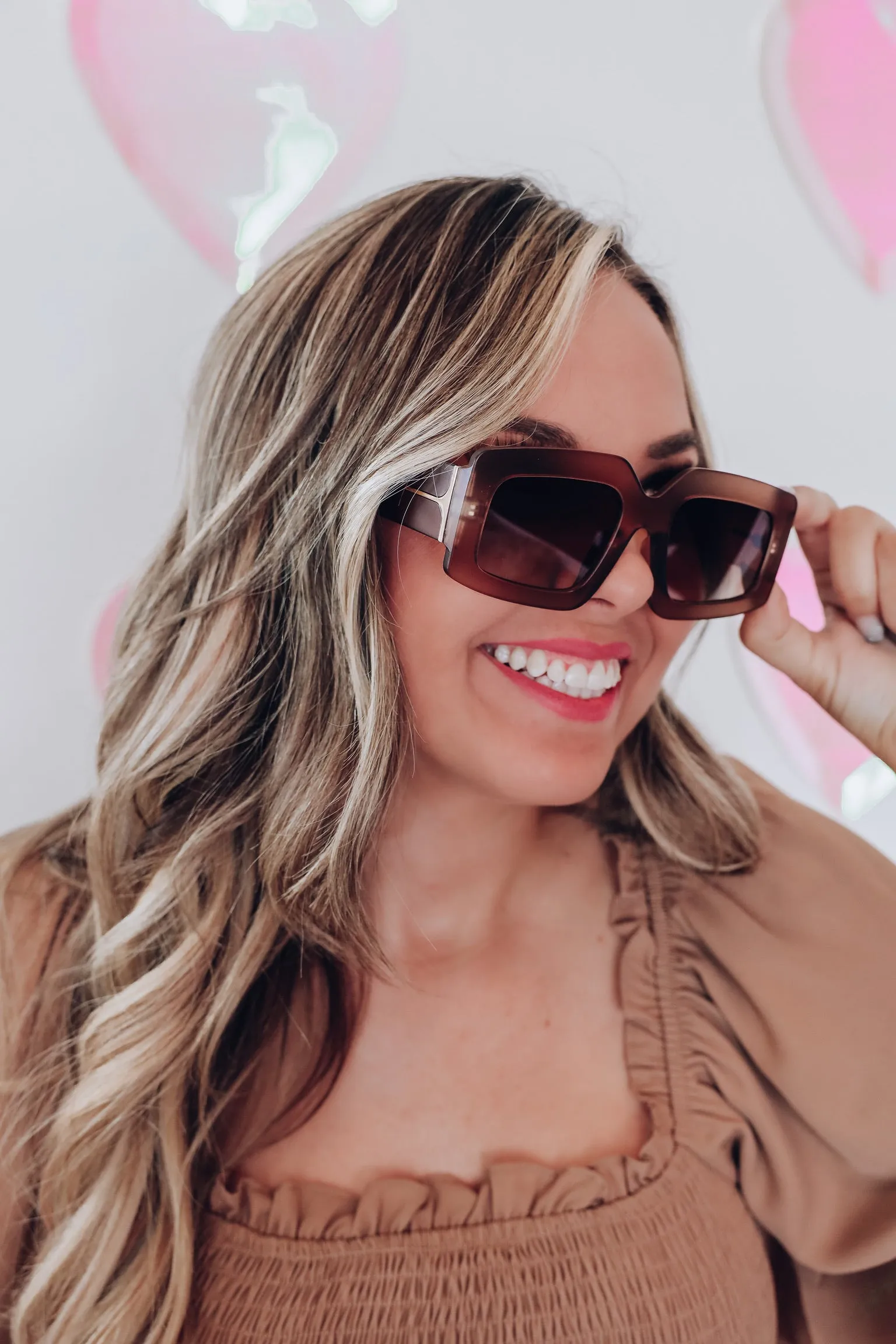Ani Acetate Fashion Sunglasses - Light Brown