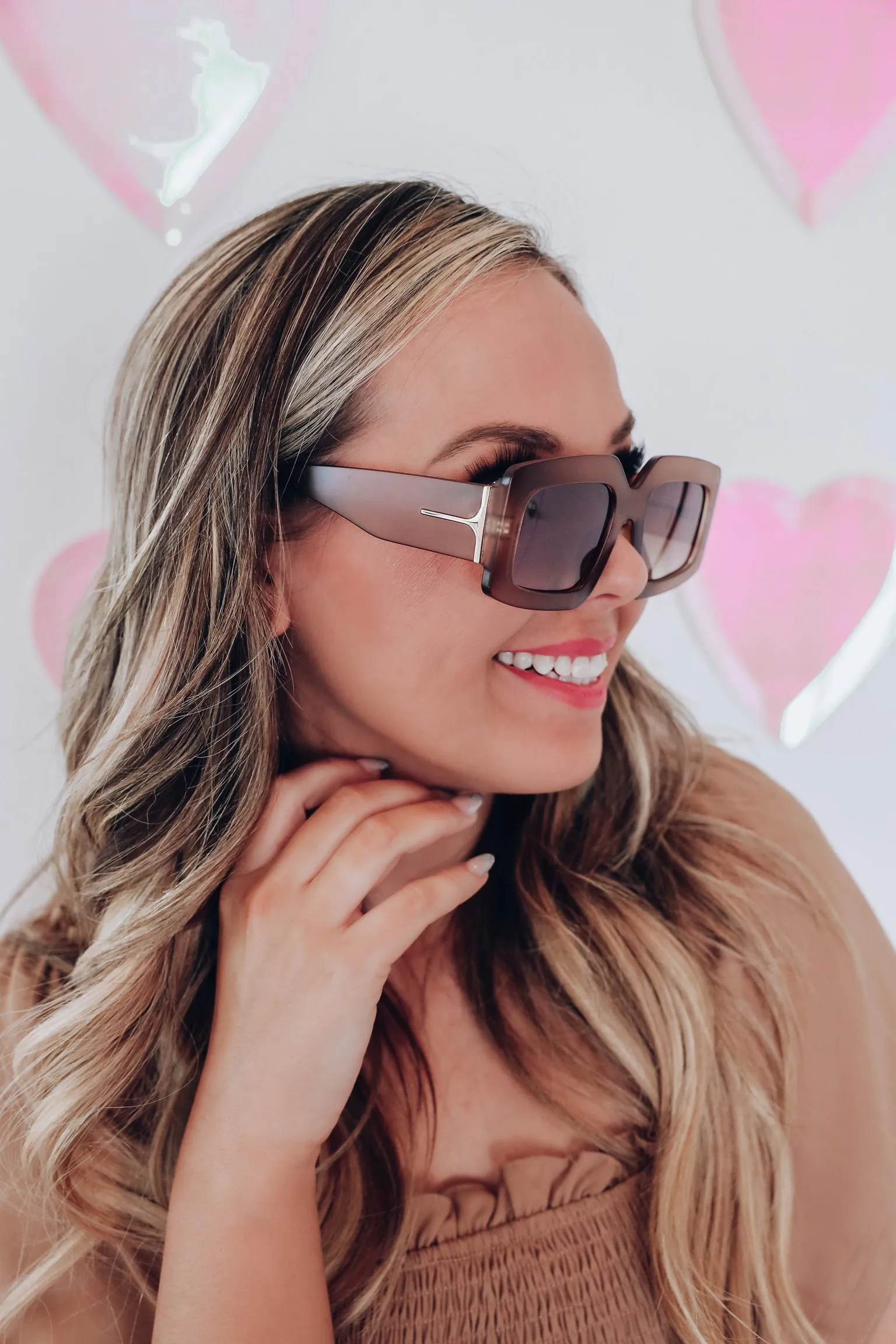 Ani Acetate Fashion Sunglasses - Light Brown