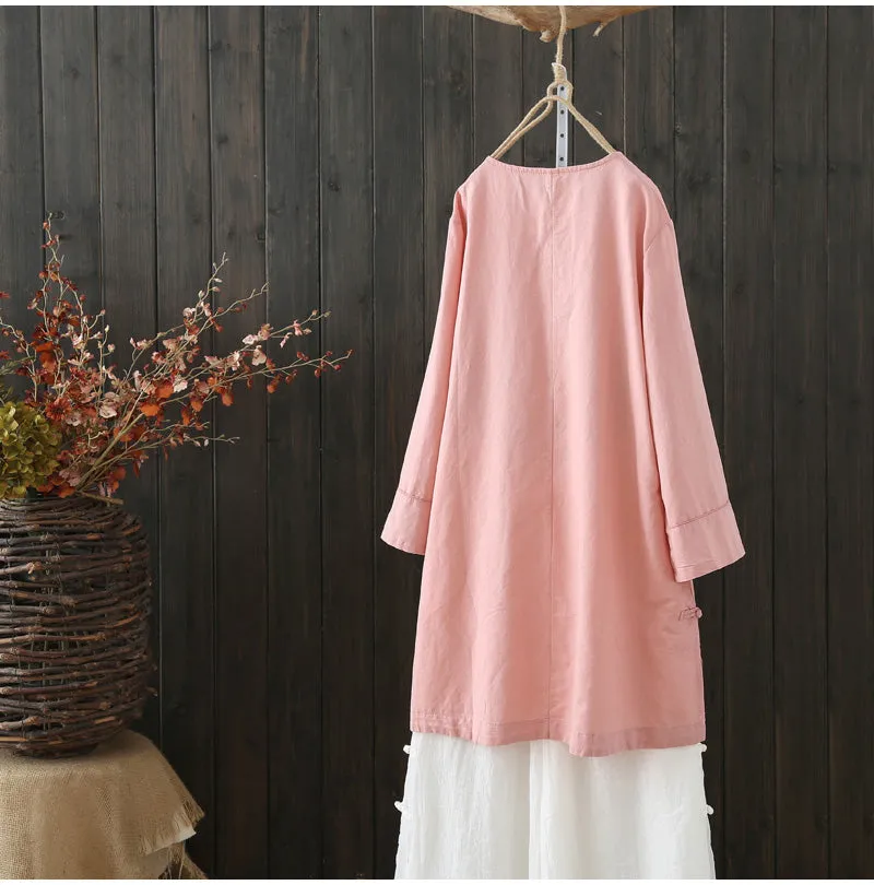 AUTUMN VINTAGE INSPIRED EMBROIDERED TUNIC TOP