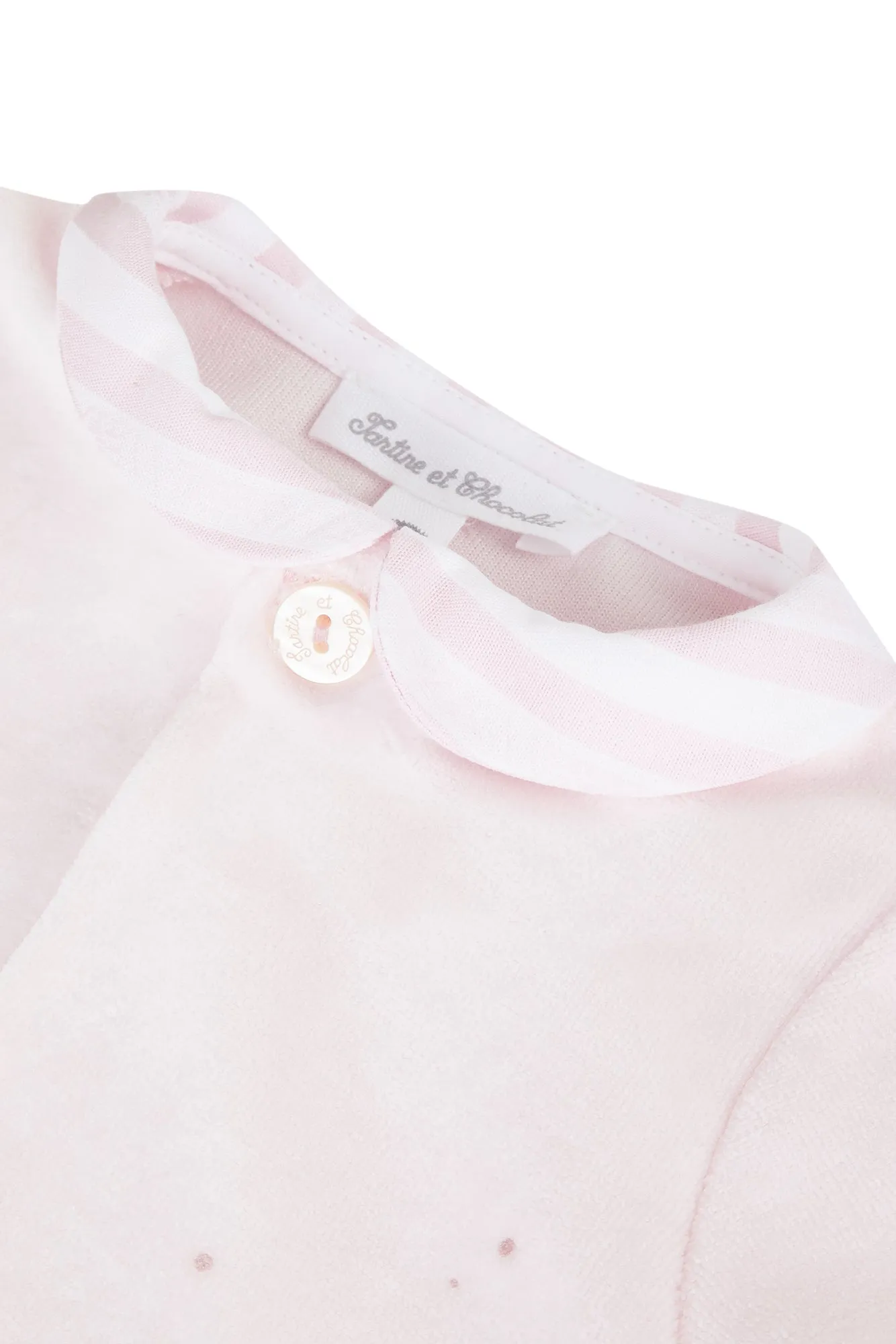 Babygrow - Pale Pink Velour with Rabbit