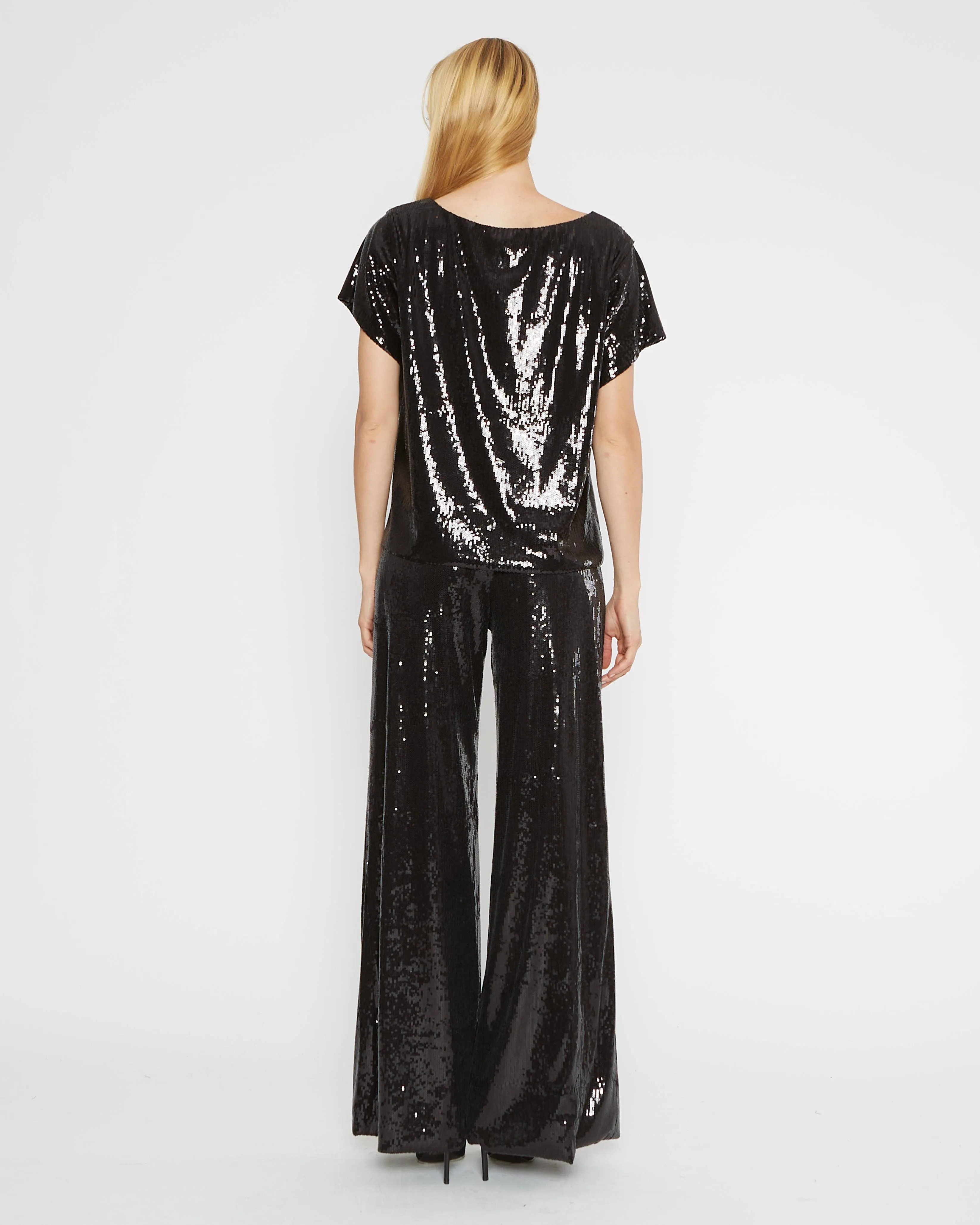 Black Sequin Every Day Top