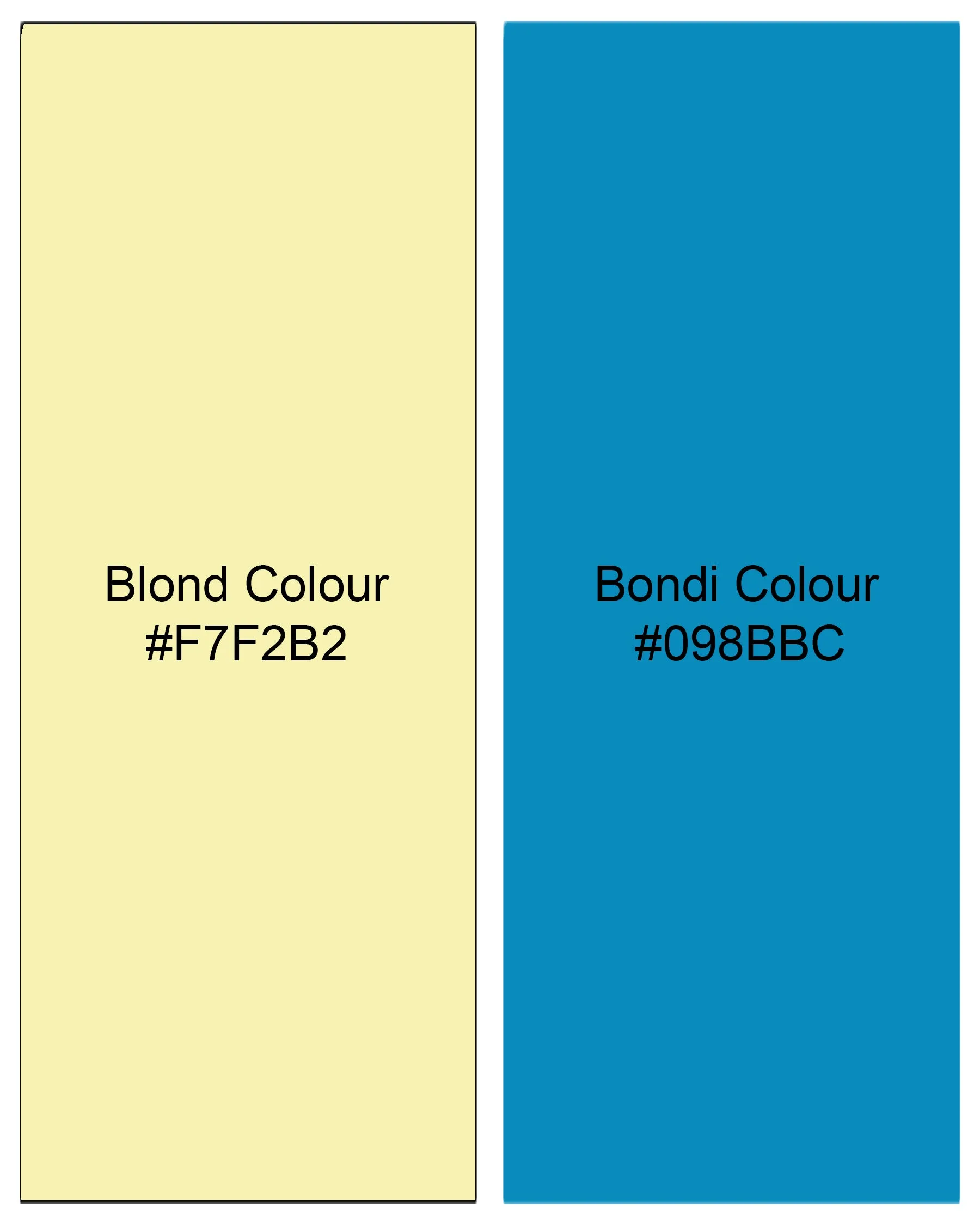 Blond Yellow with Bondi Blue Luxurious Linen Designer Shirt