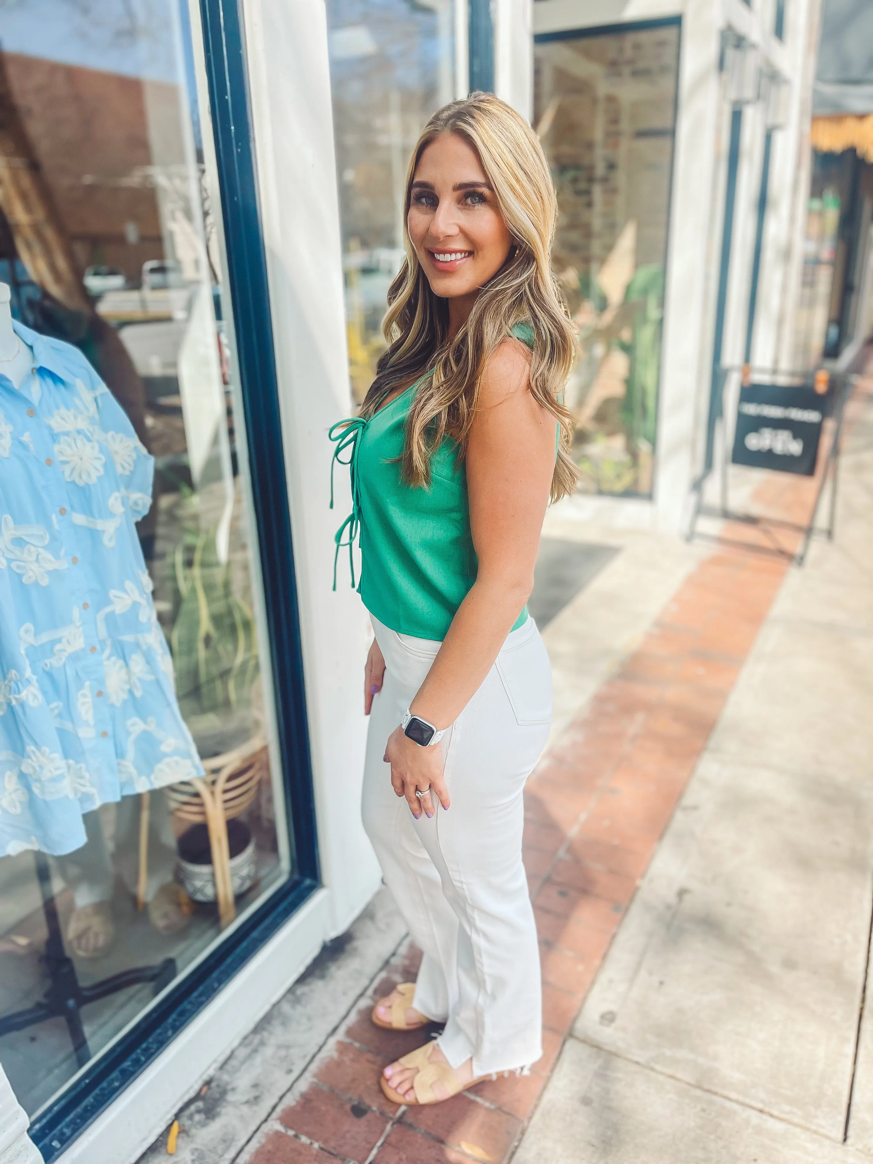 Bow tie linen vest