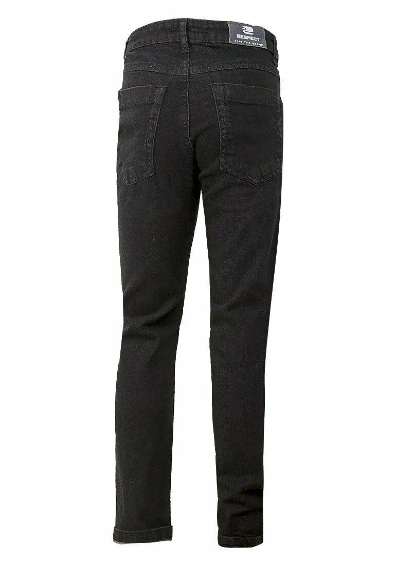 Boys Respect Black Wash Slim Fit Denim Jeans