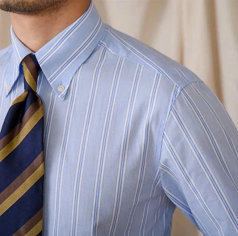 Business stripe all long sleeve shirt