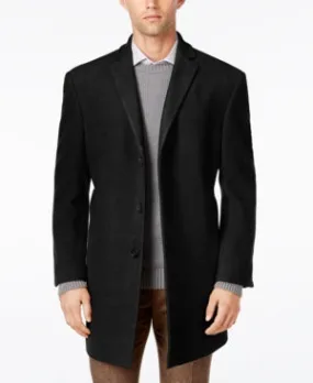 Calvin Klein Mens Slim fit Overcoat Coat 38 R Black Solid