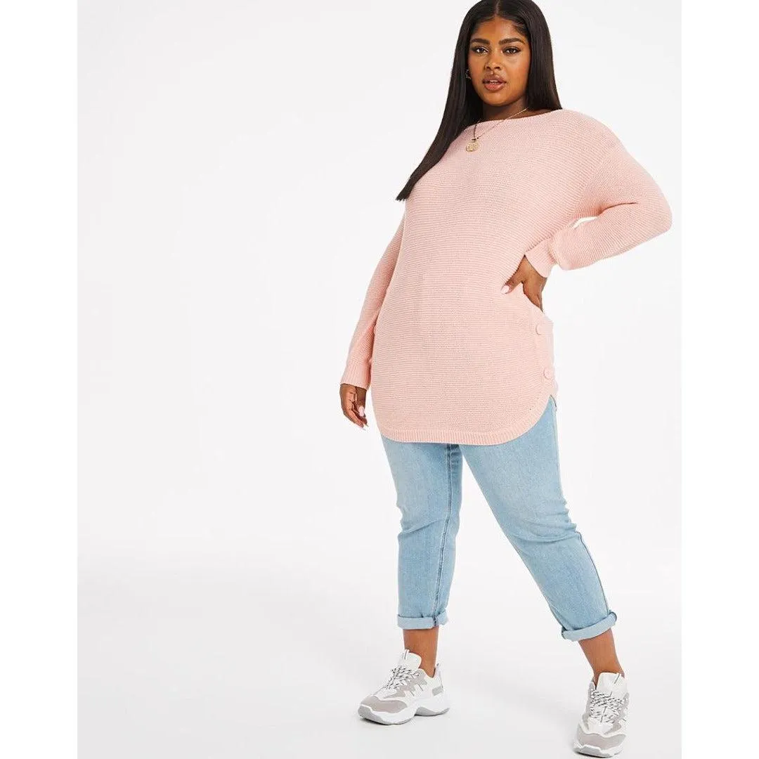 Capsule Side Button Tunic With Curved Hem