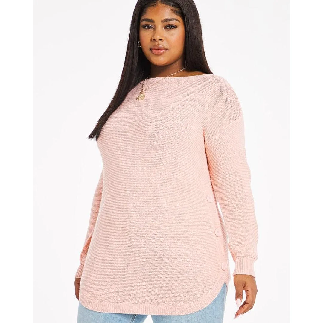 Capsule Side Button Tunic With Curved Hem