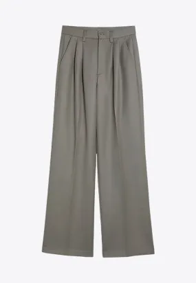 Carrie Tailored Pleated Wool Pants