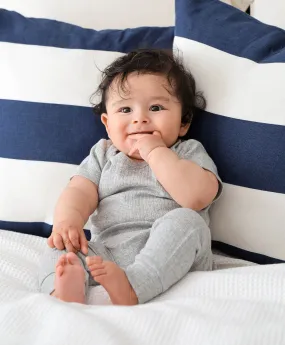 Comfy baby short sleeve bodysuit - Heather grey