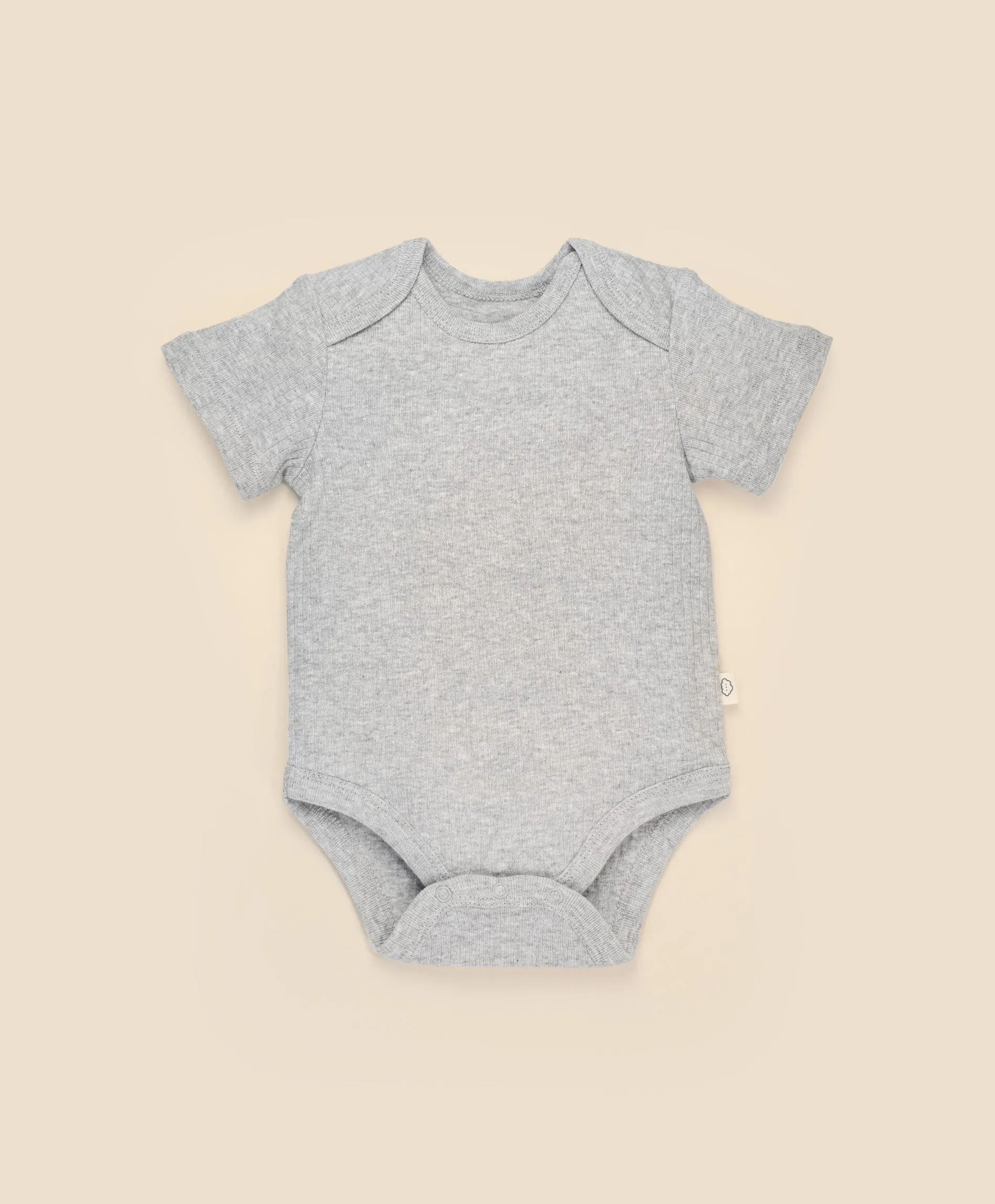 Comfy baby short sleeve bodysuit - Heather grey