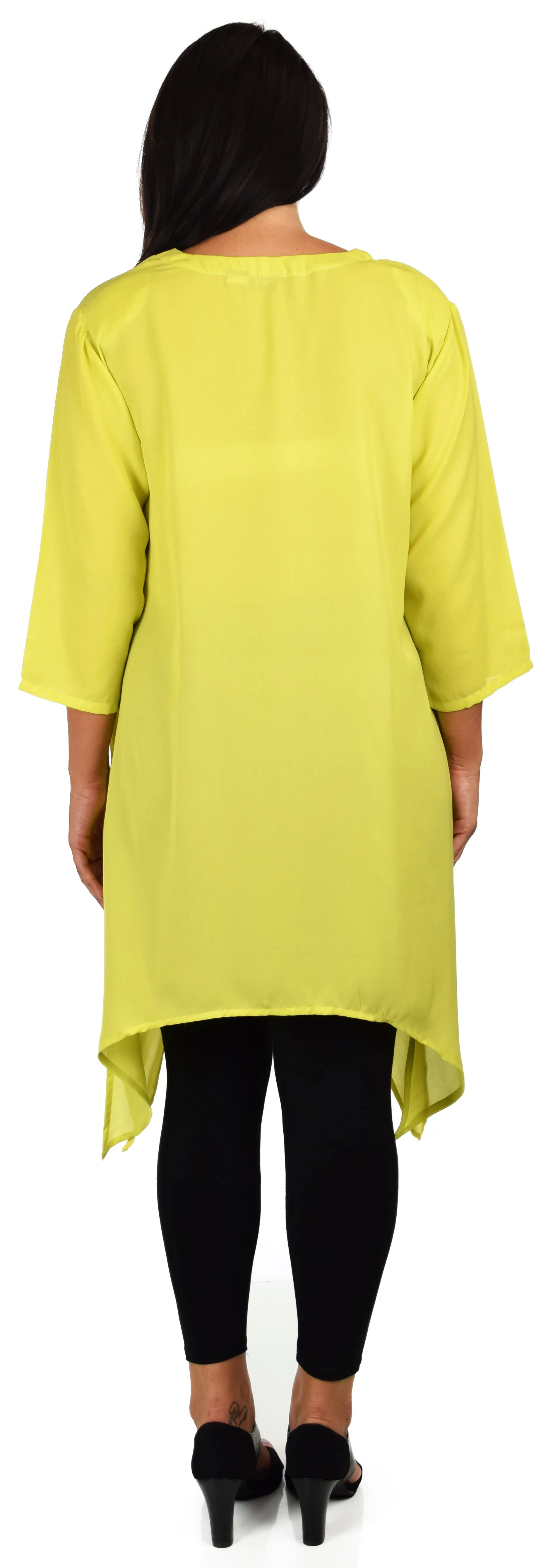 Comfy Georgette Tunic, Asymmetrical Plus size Tunic, Fish tail Tunic, Plus size top with side pockets