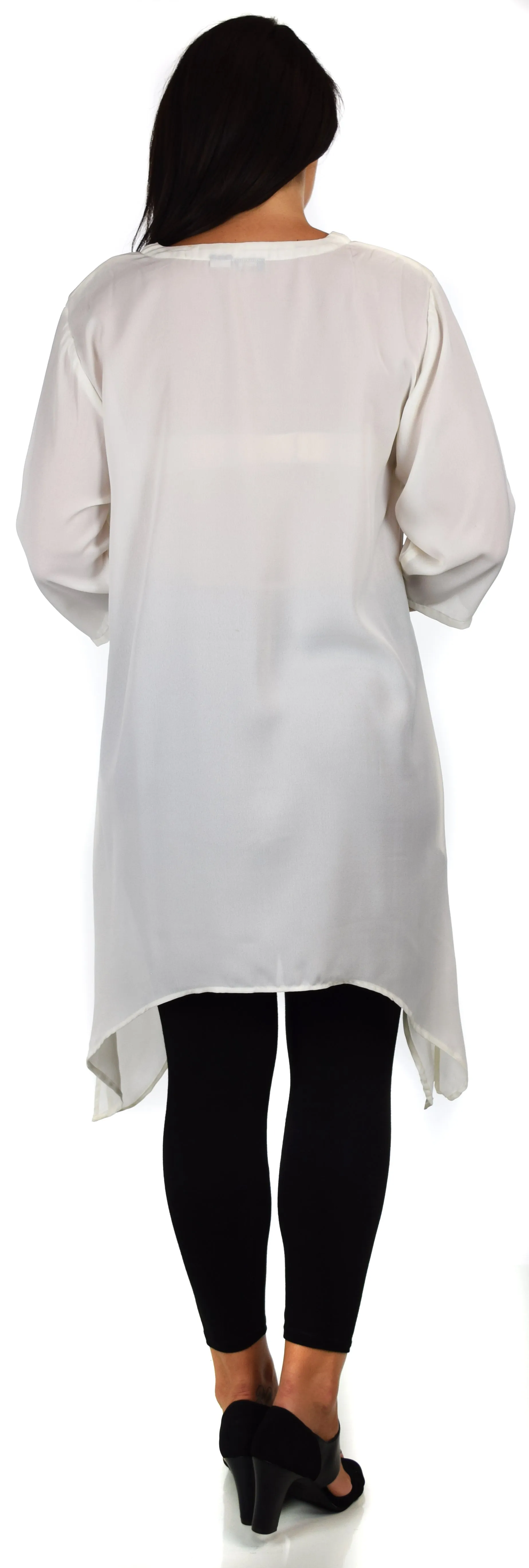 Comfy Georgette Tunic, Asymmetrical Plus size Tunic, Fish tail Tunic, Plus size top with side pockets