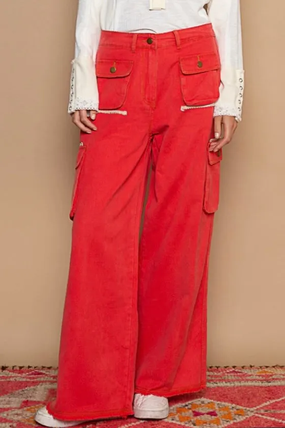 Cool in Cargo Loose Slouchy Fit 3D Pocket Wide Leg Pants