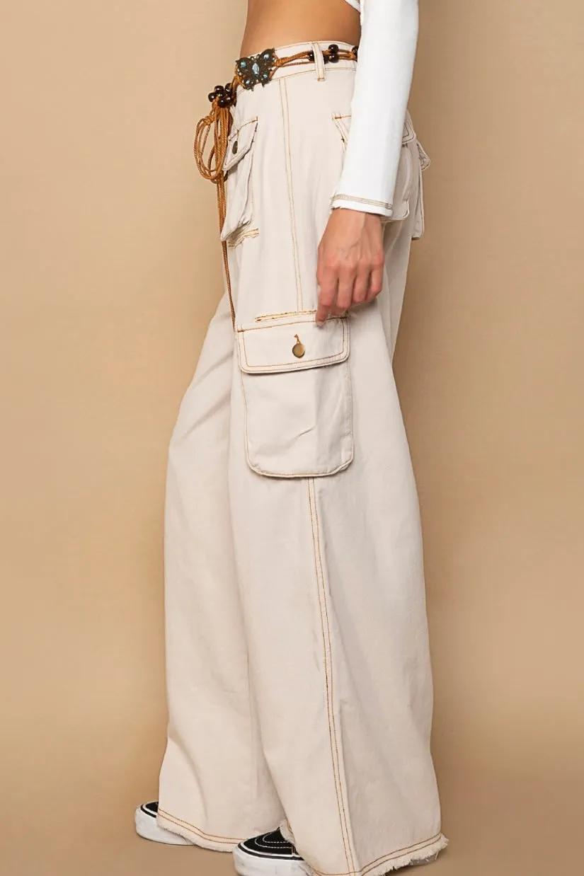 Cool in Cargo Loose Slouchy Fit 3D Pocket Wide Leg Pants