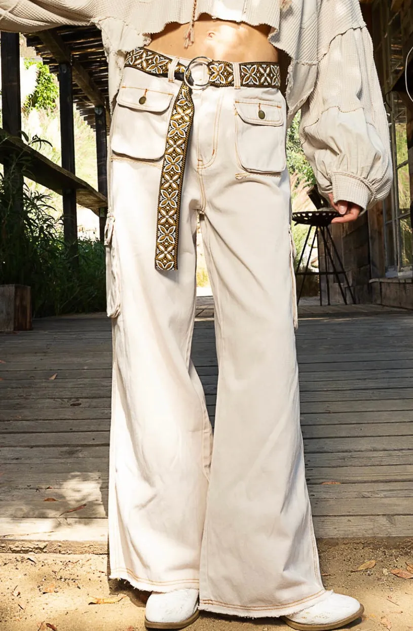 Cool in Cargo Loose Slouchy Fit 3D Pocket Wide Leg Pants