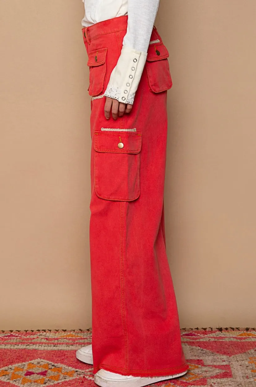 Cool in Cargo Loose Slouchy Fit 3D Pocket Wide Leg Pants