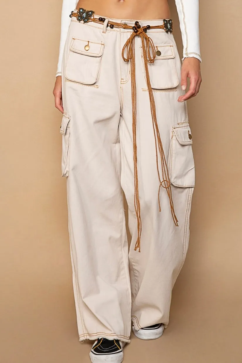 Cool in Cargo Loose Slouchy Fit 3D Pocket Wide Leg Pants