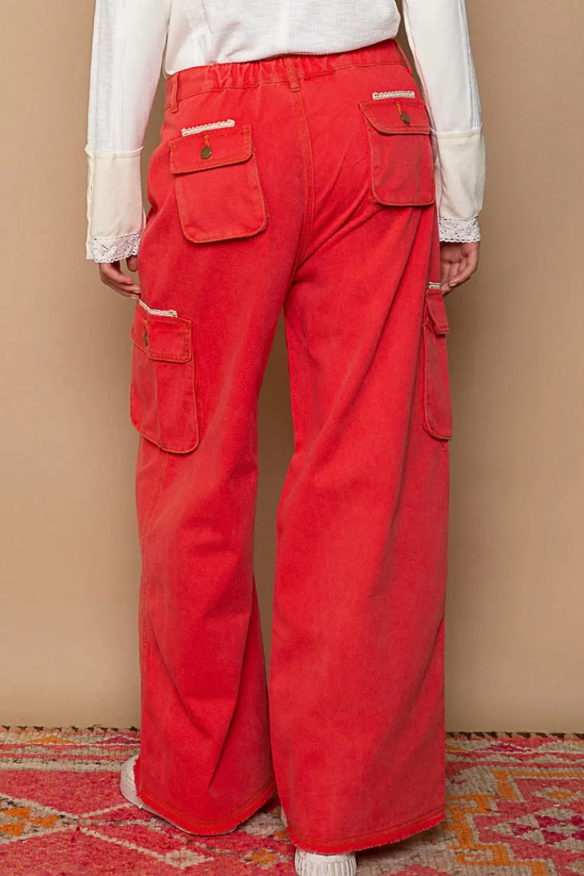 Cool in Cargo Loose Slouchy Fit 3D Pocket Wide Leg Pants