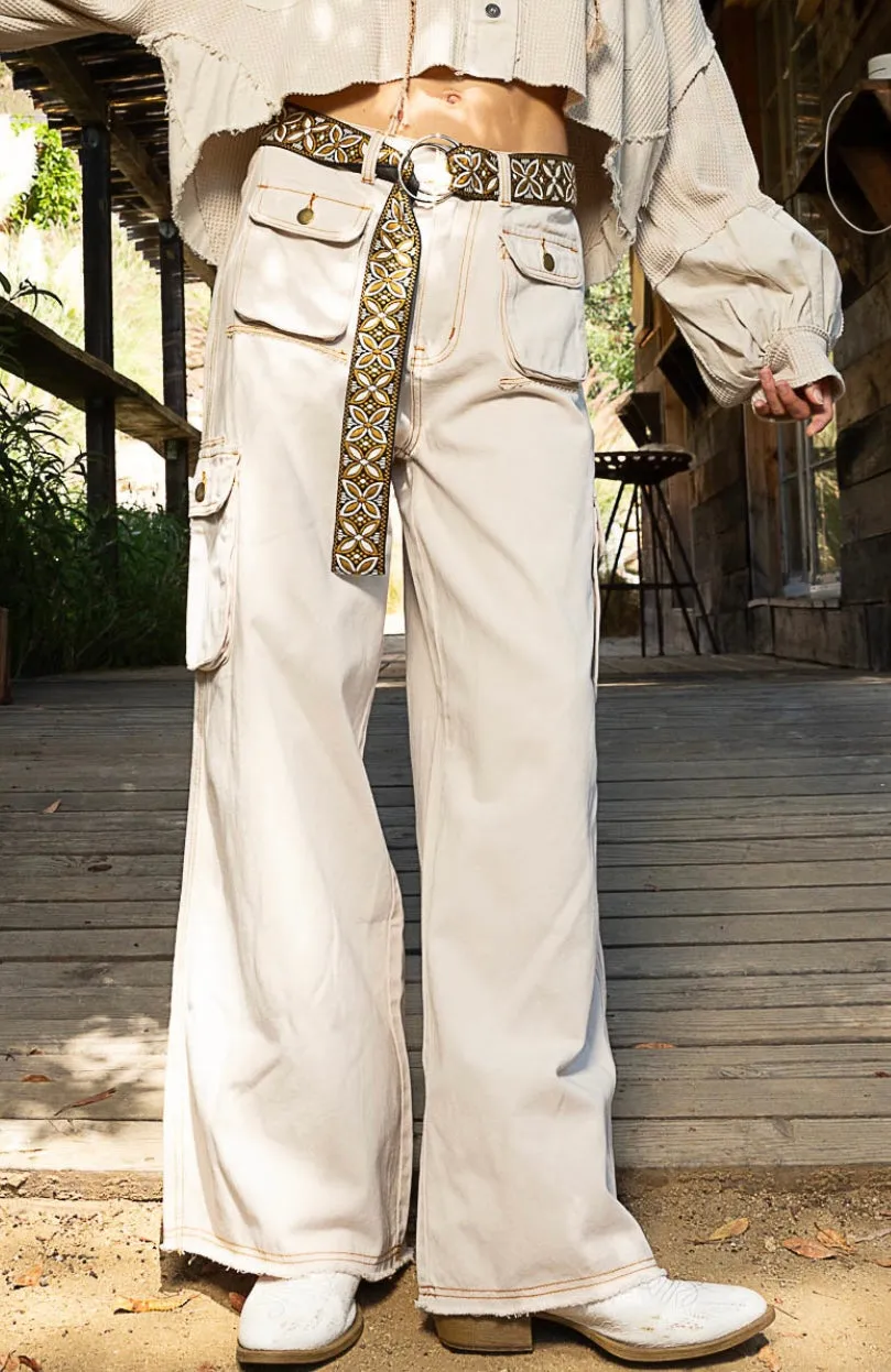 Cool in Cargo Loose Slouchy Fit 3D Pocket Wide Leg Pants