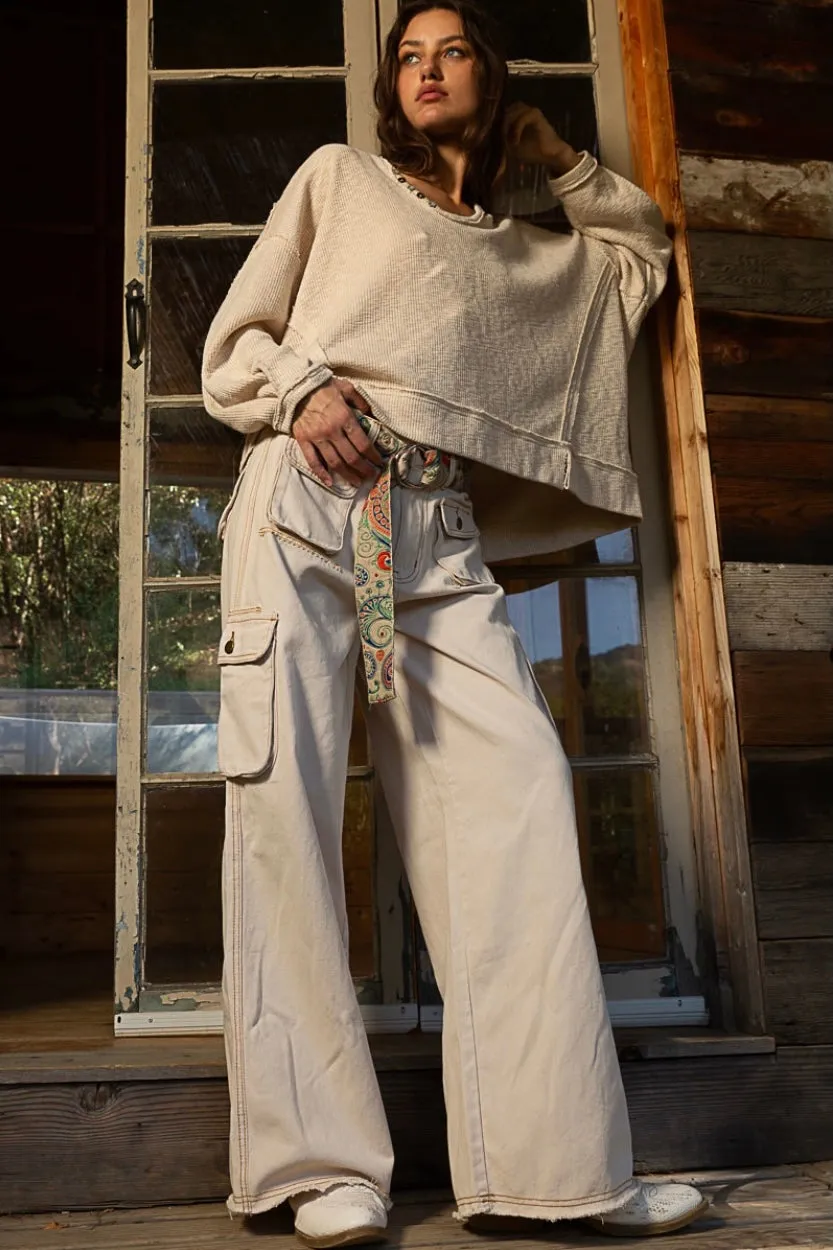 Cool in Cargo Loose Slouchy Fit 3D Pocket Wide Leg Pants