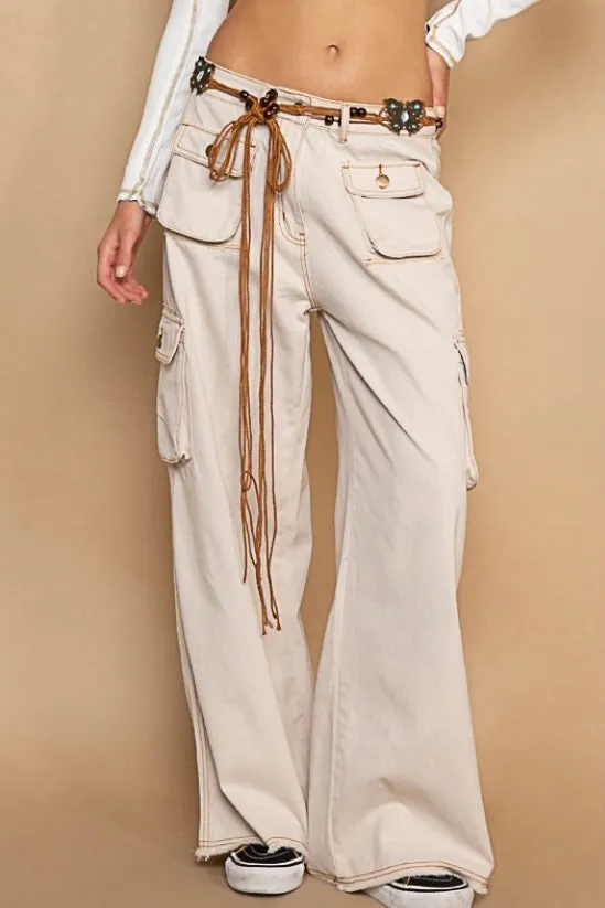 Cool in Cargo Loose Slouchy Fit 3D Pocket Wide Leg Pants