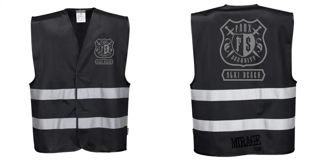 Custom Black Safety Vest Reflective Work & Event Vest Lightweight