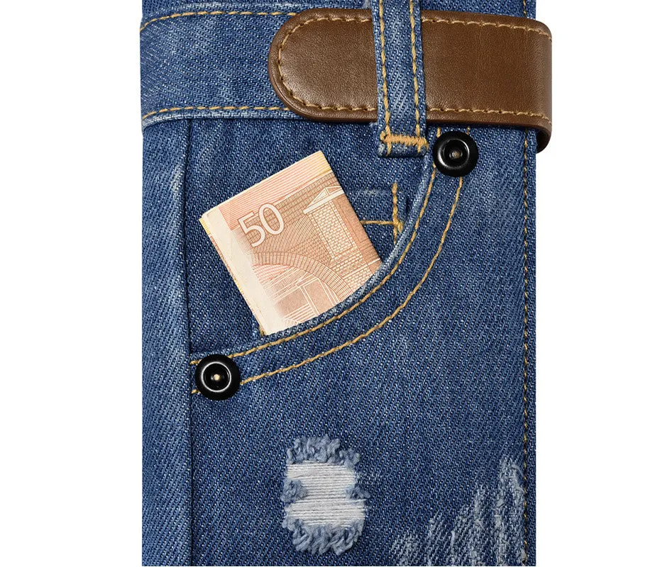 Denim Cell Phone Flip Case Wallet for iPhone 7/8 and 7/8 Plus (Choose Model)