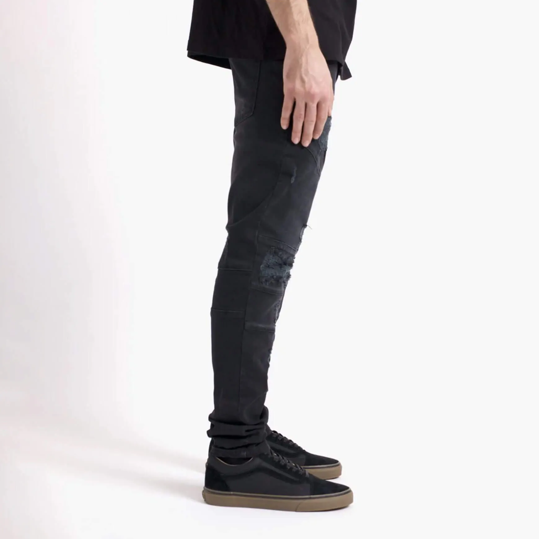Destructor Ankle Zip Jeans Black Wash