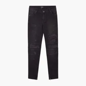 Destructor Ankle Zip Jeans Black Wash