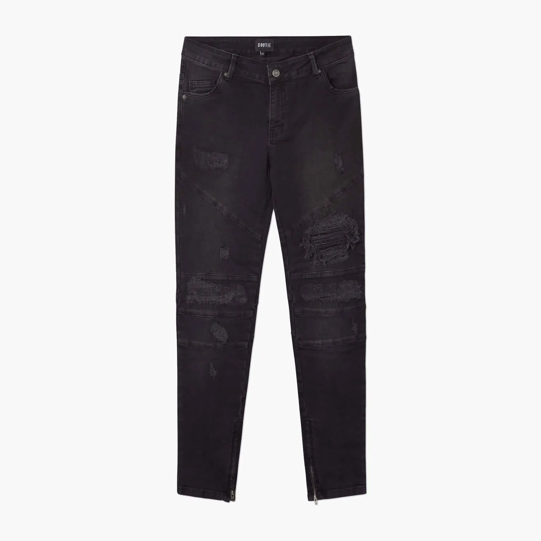 Destructor Ankle Zip Jeans Black Wash