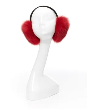 Dyed Red Fox Fur Earmuffs