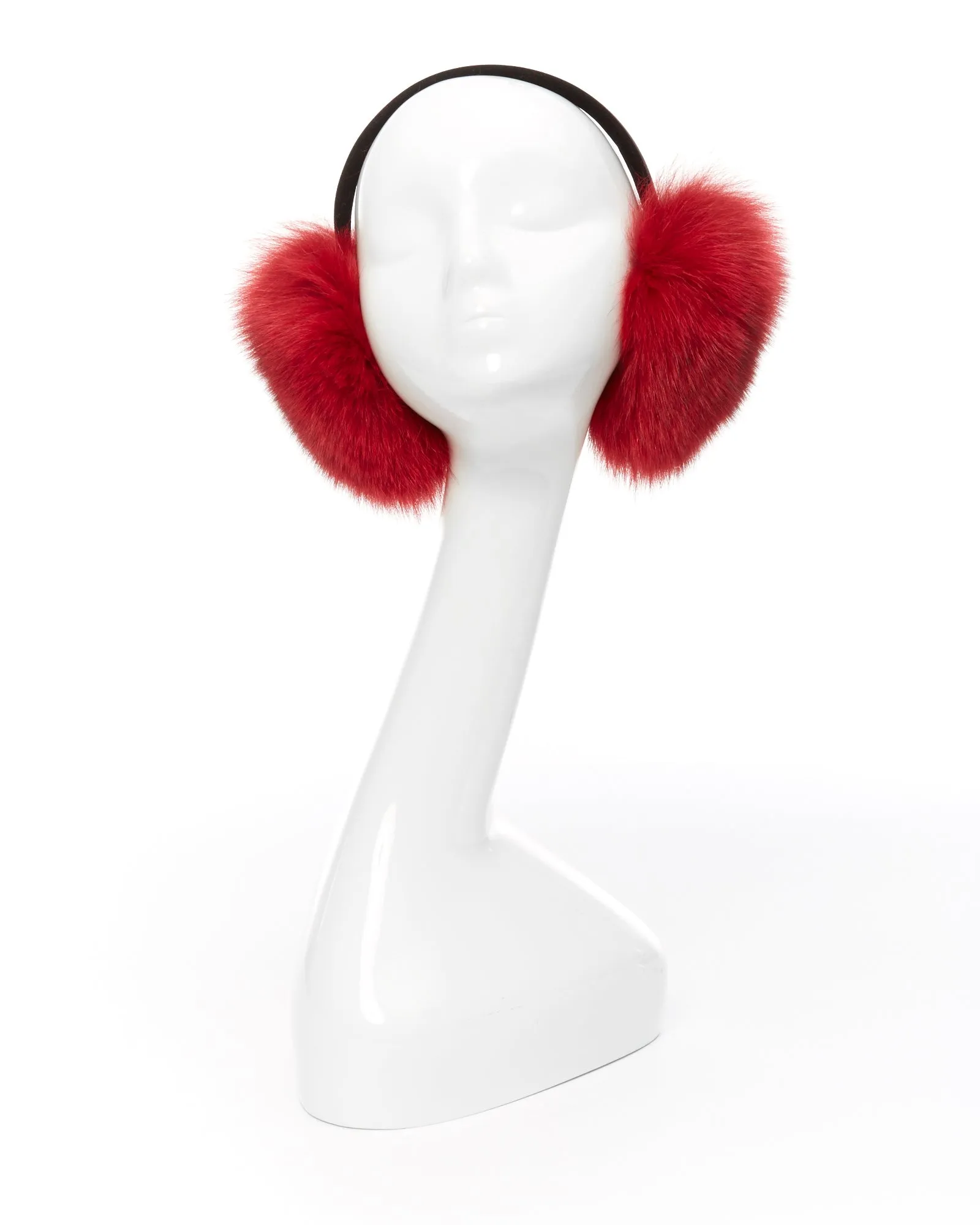 Dyed Red Fox Fur Earmuffs