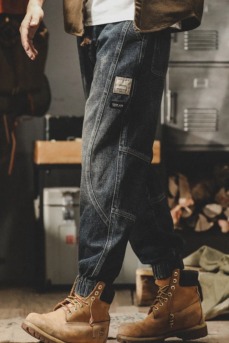 Elastic Waist Workwear Jogger Jeans