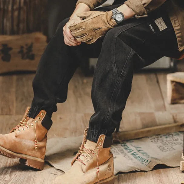 Elastic Waist Workwear Jogger Jeans