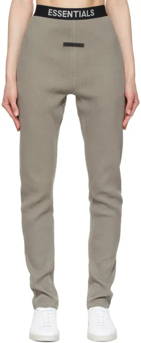 Essentials Grey Thermal Waffle Logo Lounge Pants