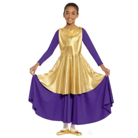 Eurotard 14824CGirls Guiding Metallic Peplum Praise Tunic