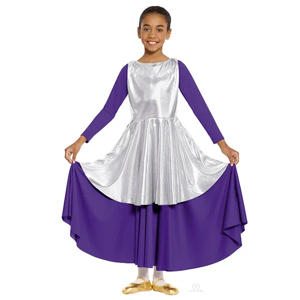 Eurotard 14824CGirls Guiding Metallic Peplum Praise Tunic