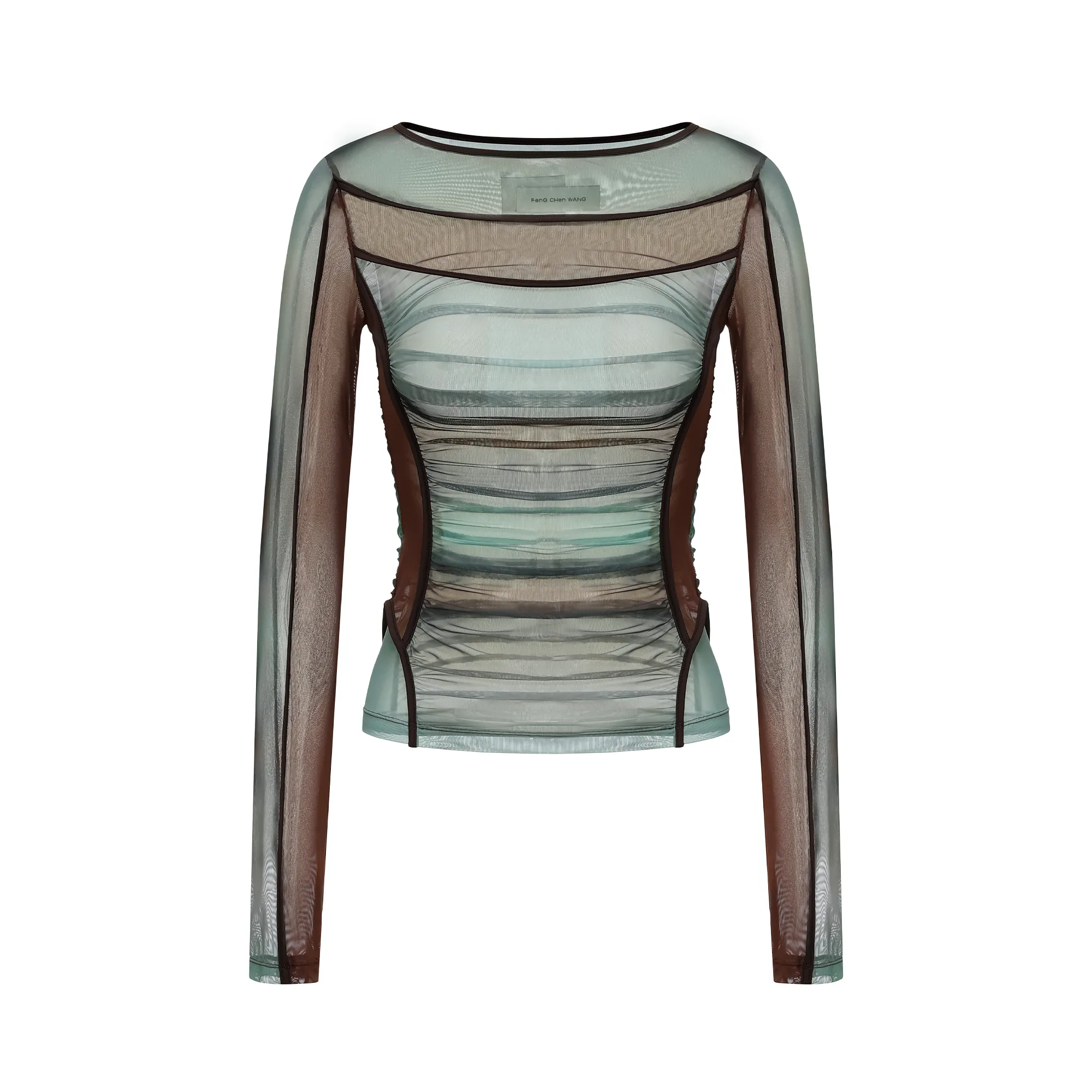 Feng Chen Wang  Deconstruction Grenadine Top Green/Brown