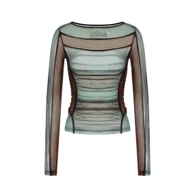 Feng Chen Wang  Deconstruction Grenadine Top Green/Brown