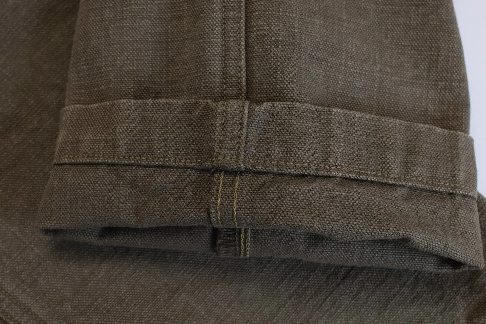 Freewheelers "Bear Tooth" Heavyweight Duck Canvas Trousers (Olive)