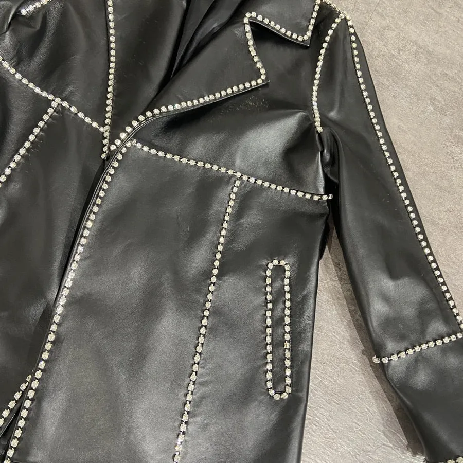 Genuine Leather Long Real Sheepskin Coat