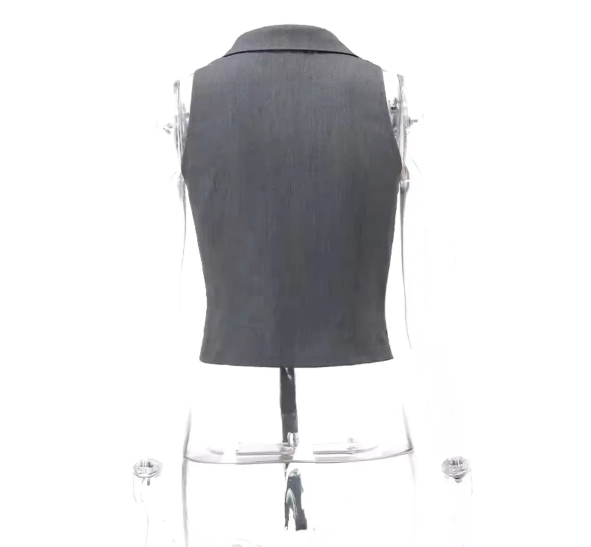 Grey cut out tank top