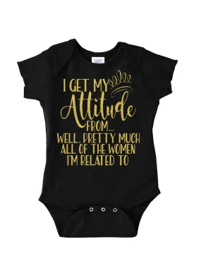 I Get My Attitude From... Bodysuit - Black