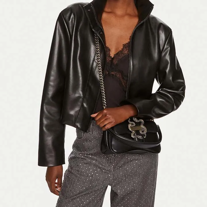 JUST CAVALLI DRUMED ICONIC BLACK BAG